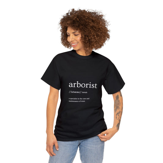 Arborist Defined White Text Tee